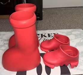 Big Red Astroboy Boots, Size 6 