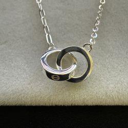 Sterling silver double buckle necklace