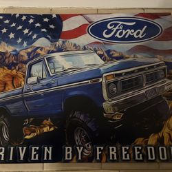 Ford F150 Driven By Freedom Tin Metal Sign