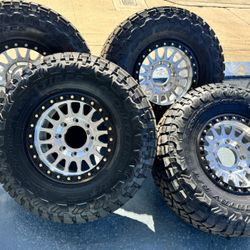 Kmc 445 Custom / Black Ring 17x9 8x180 +0 Offset With Toyo 35x12.50R17 Tires🔥🔥🔥