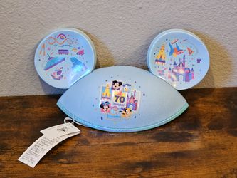 NWT Disneyland 70th Light Blue Mickey Ears Headband