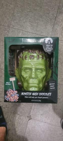 Giant 5.5lb Belgian Chocolate Frankenstein Head Filled with Gummies!