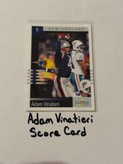 Adam Vinatieri New England Patriots Hall of Fame Kicker Score Card.