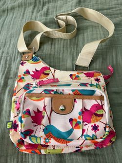 Lily Bloom Crossbody Bag Bird Print