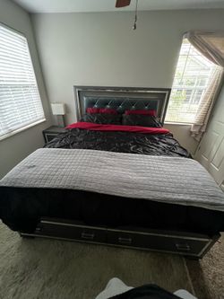 Pristine King Serta iComfort Cooling Mattress, Power Base & Light-Up 6pc Furniture Set