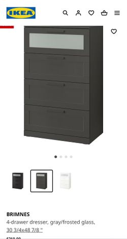 brimnes 4 drawer dresser black frosted glass BOW DRESS Small / Natural main image 0
