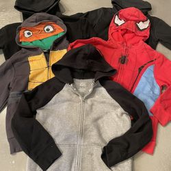 Boys Character Zip up Hoodies Size 8