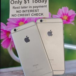 Apple IPhone 6S + 16gb  Unlocked Like New Condition No Defects. 
$1 Down NO CREDIT CHECK FINANCING
