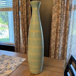 Blue/green vase 20.25” tall