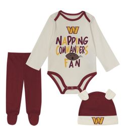 Infant Washington Commanders Burgundy Little Champ Three-Piece Set 0-3m NWT NFL