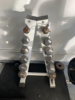 Full Dumbbell Set + Rack CAP Cast Iron Hex (5–30 lb)