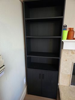 Black Bookcase w/ Storage