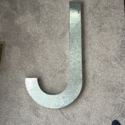 J Metal Sign
