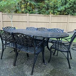  Cast Aluminum Weatherproof Patio Set 8 Piece 