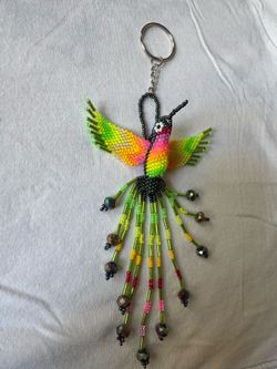 Huichol Glass Beaded Hummingbird