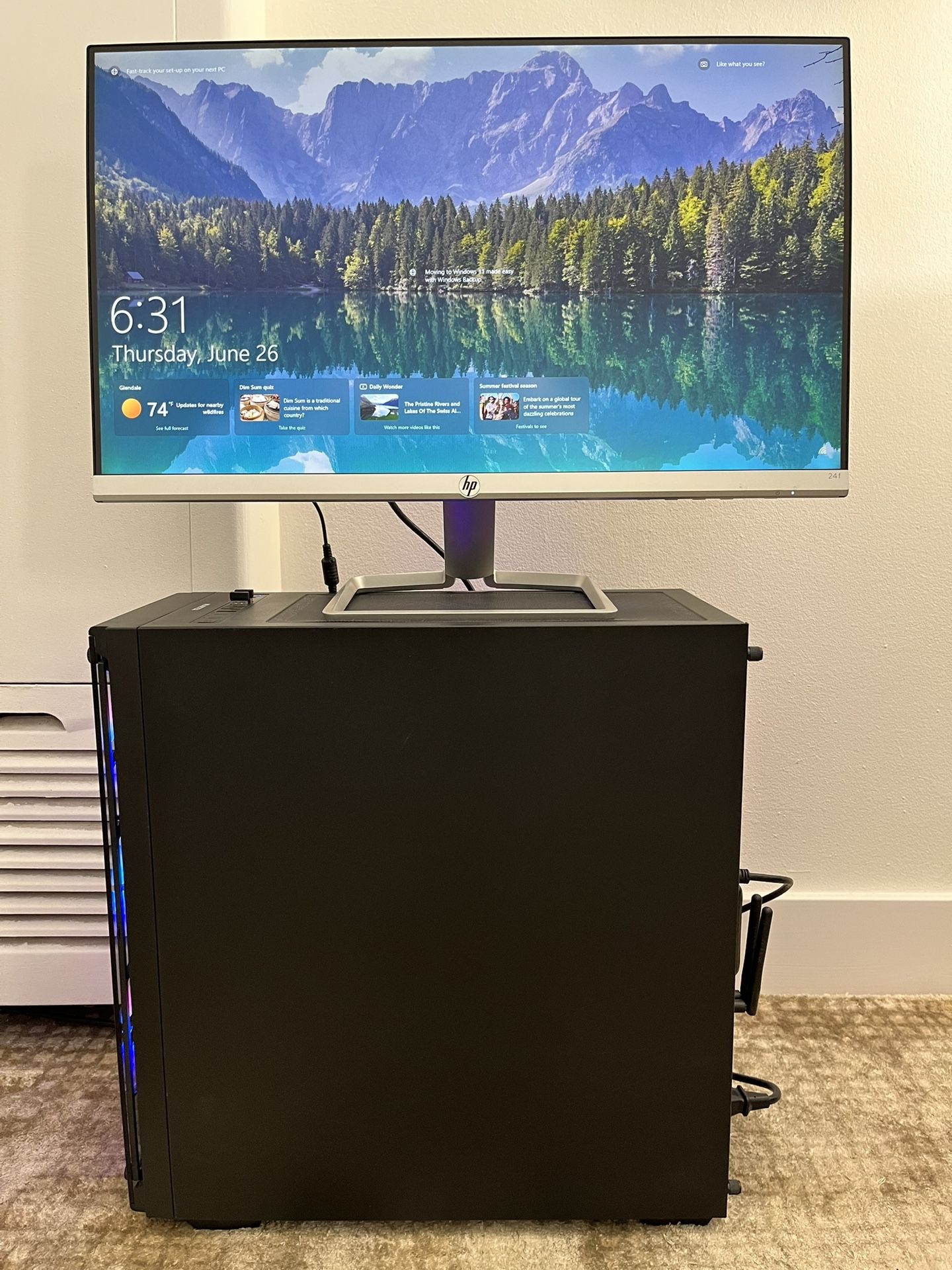 PC Desktop + Monitor HP 24f
