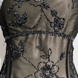 Long Beaded Evening Gown Small