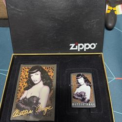 1998 Betty Page Leopard Print Zippo Lighter