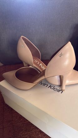 Calvin Klein Nude D'Orsay Pointed-Toe Heels