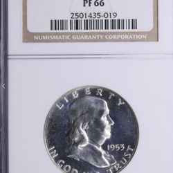 1953 Franklin Half Dollar NGC PF 66 PR