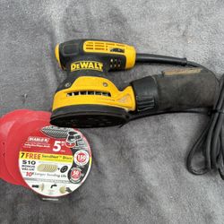  Dewalt 5” Variable Speed Random Orbital Sander- DWE 6423- Like New- Hook/Loop Sanding Pads, Dust Bag, 8’ Cord