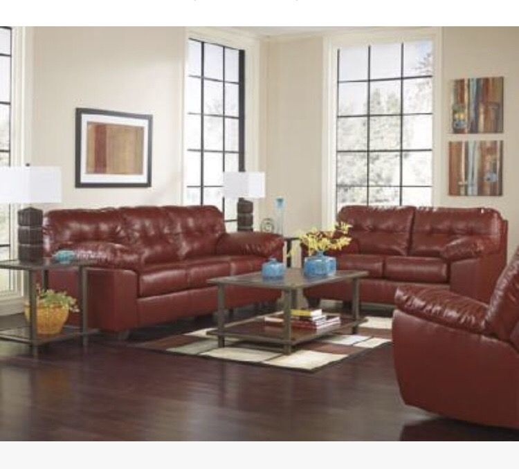 New red couch and Loveseat