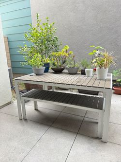 Outdoor Table and Bench
