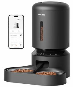 PETLIBRO Automatic Cat Feeder for 2 Cats, 5G&2.4G WiFi Pet Feeders, 5L Programmable Cat Food Dispenser with Airtight Lock-Fresh Technology, Dual Stain