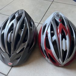 Two Bell Bike Helmets Size 54-61