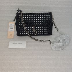 Rebecca Minkoff Designer Crossbody Bag Purse. Black Suede. Brand New With Tags. Authentic. Women's Handbag 