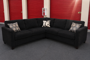 FREE DELIVERY & INSTALLATION CHARCOAL BLACK SECTIONAL COUCH