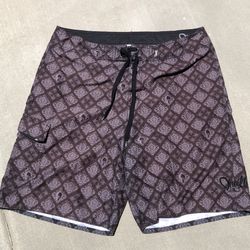 Vintage O’Neil swim shorts checkered brownish black
