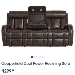 Dual Power Reclining Sofa 