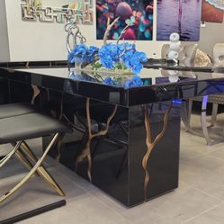 DINING TABLE  BLACK GLOSSY 70X40X30