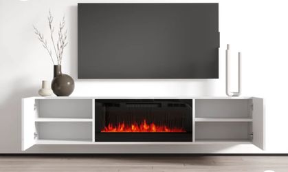 Floating Electric fireplace TV Stand