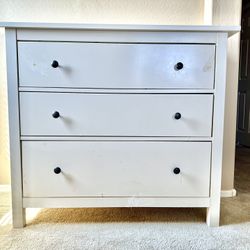 Large 3 Drawer Dresser — Chest Of Drawers — White
