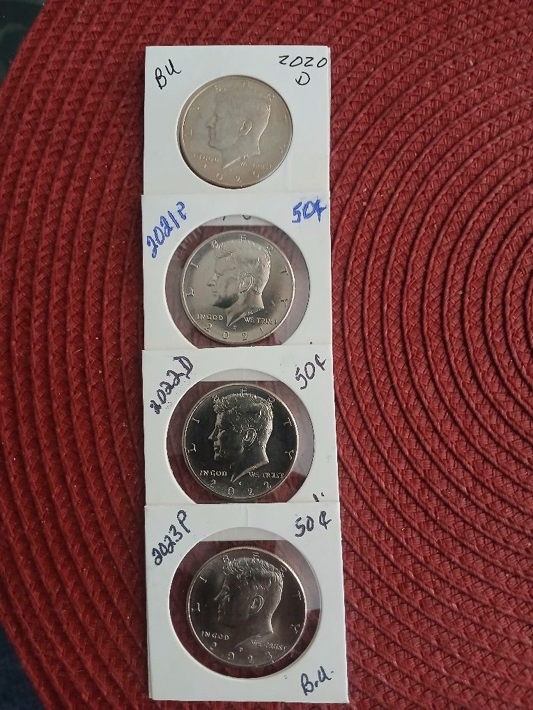 (4) Kennedy Half Dollar Lot BU