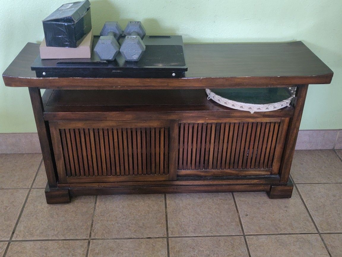 Pier 1 Vintage TV Stand With Sliding Doors