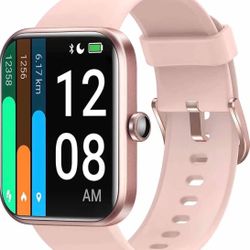 Smart Watch for Android Phones Compatible with iPhone, 1.69 Inch Touch Screen, Alexa Built-in, Heart Rate Monitor & Blood Oxygen Saturation, 5ATM Wate