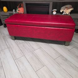 New red ottoman 41in  with storage compartment