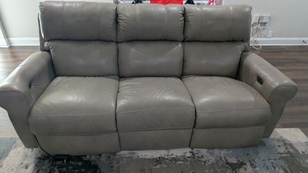Leather recliner sofa