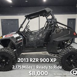 rzr 900 xp 2-seater with 2,175 miles