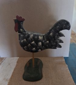 Rooster, handcarved (vintage), 13-1/2" h
