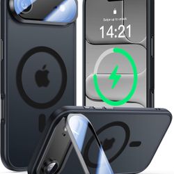 VOFATA [Upgraded Full Camera Protection] for iPhone Air Case with Camera Cover Stand [Fit for MagSafe][10FT Mil-Grade Protection] Translucent Magnetic