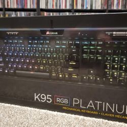 Corsair K95 RGB Platinum Mechanical Keyboard with PBT Double-shot Keycaps - Cherry MX Speed Switches