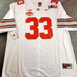 Ohio State Buckeyes Jack Sawyer National Championship White Stitched Football Jersey New