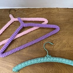 Vintage Set of 3 Hand Crocheted Hangers