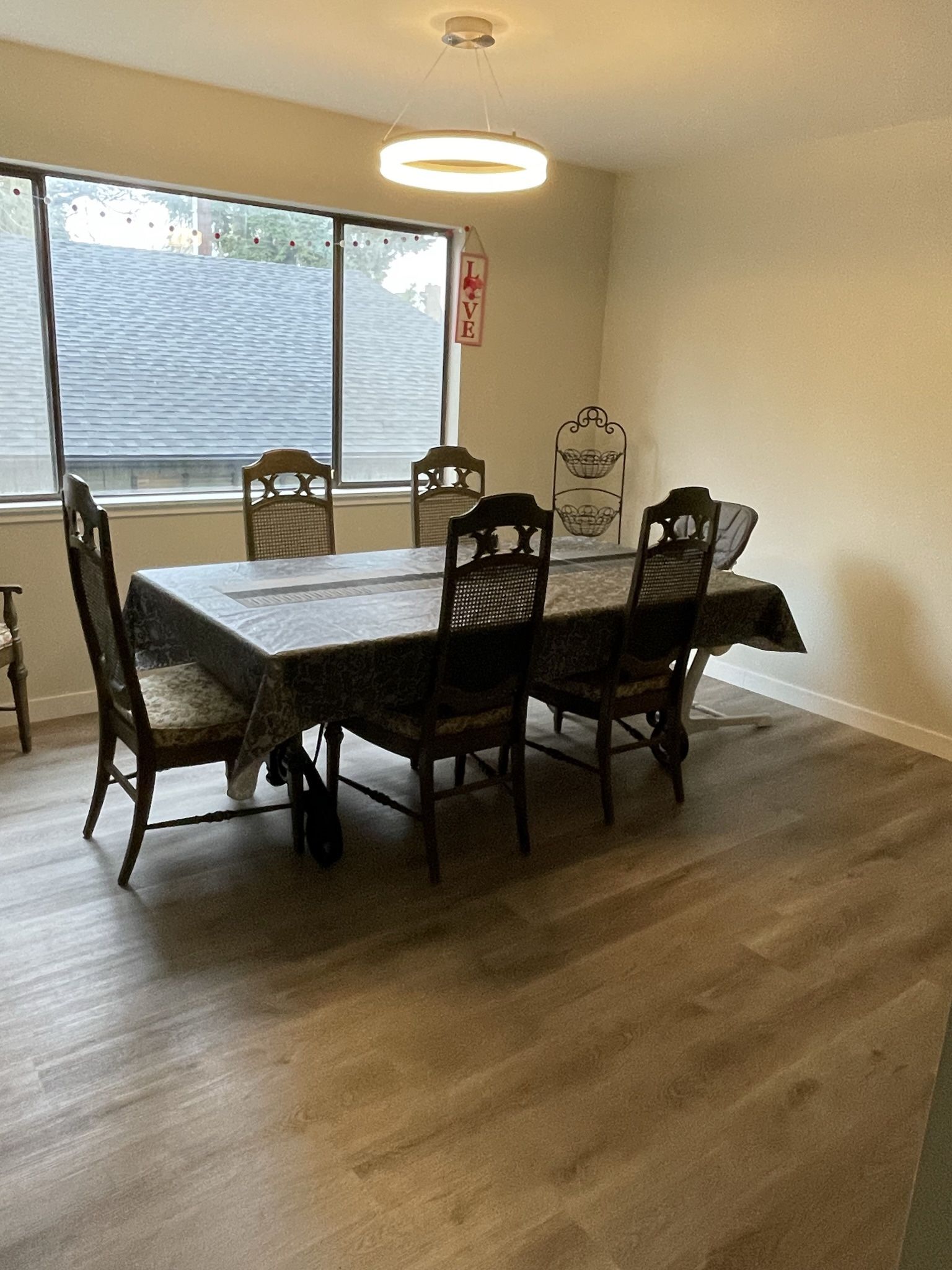 Three-Piece Dining Room Set. Table, Chairs, Hutch, Buffet.