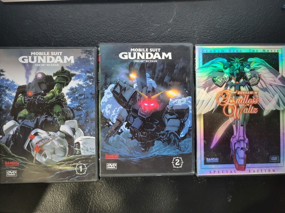 3 Gundam Anime DVDs