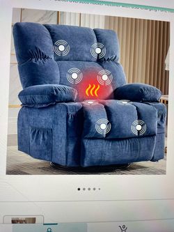 Oversized Swivel Rocker Recliner with Massage and Heat